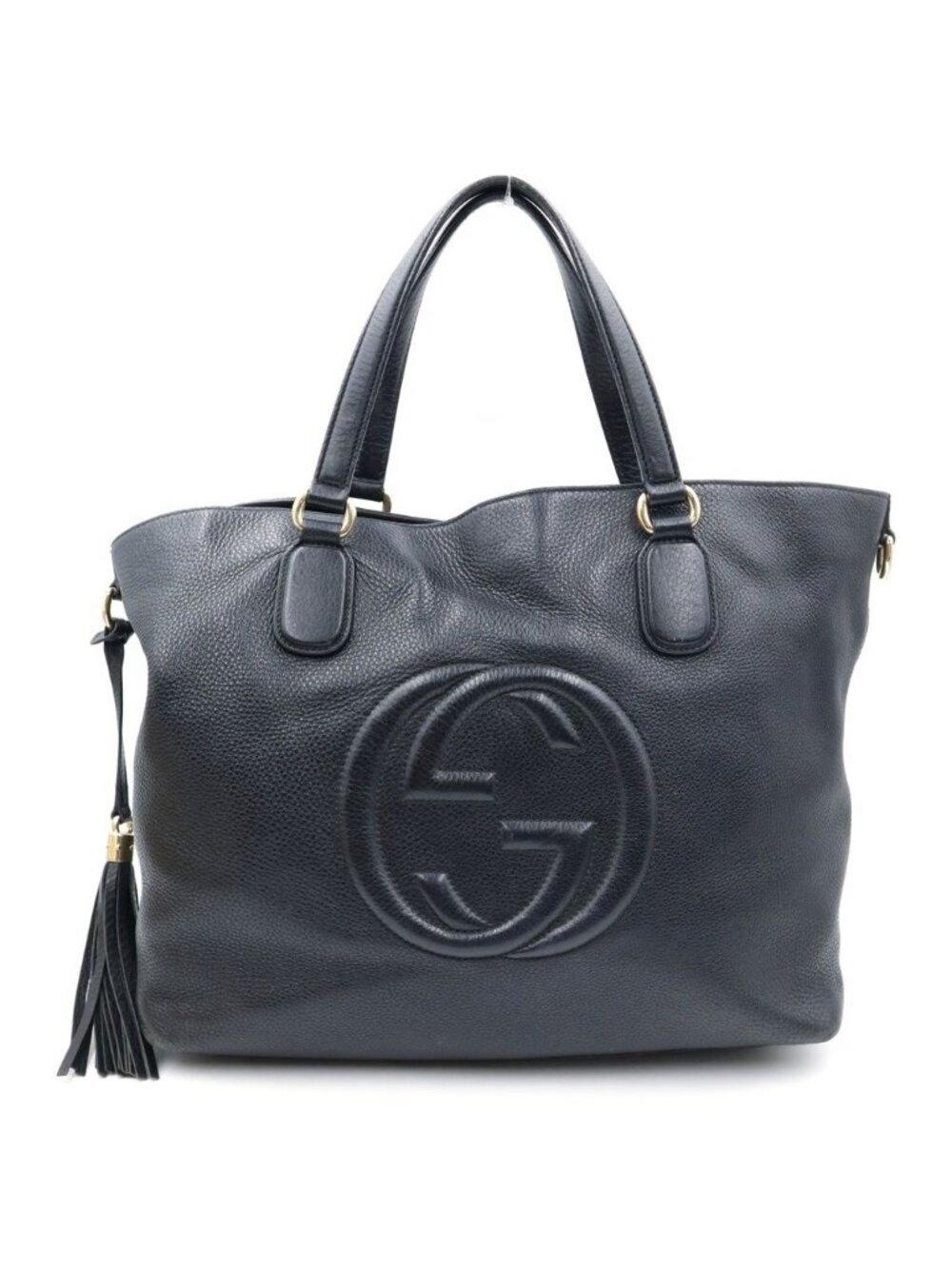 Gucci Soho Tote Black Leather Gold